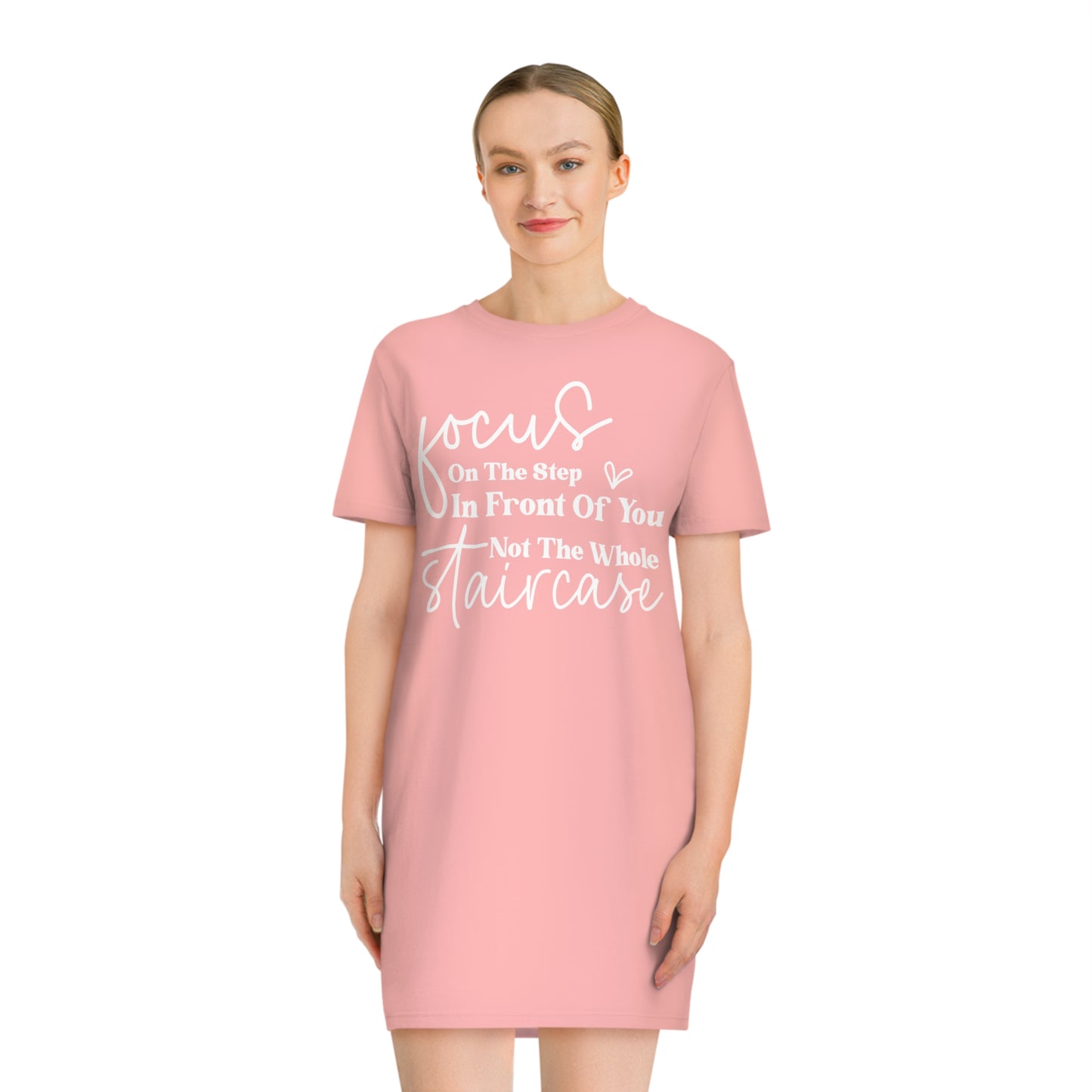 Focus On The Step In Front Of You, Women's Spinner T-Shirt Dress, Printed