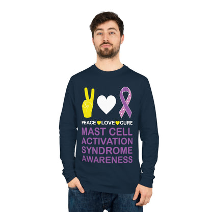 Peace Love Cure - Mast Cell Activation Syndrome, Unisex Organic Long Sleeve Tee, Printed