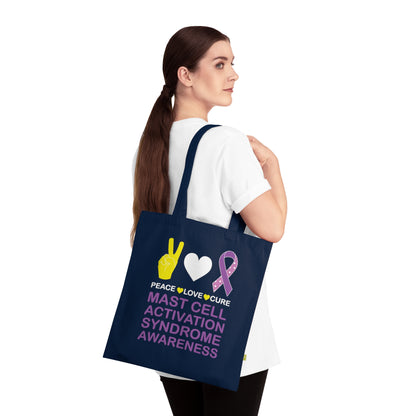 Peace Love Cure - Mast Cell Activation Syndrome, Organic Tote (Colorful), Printed