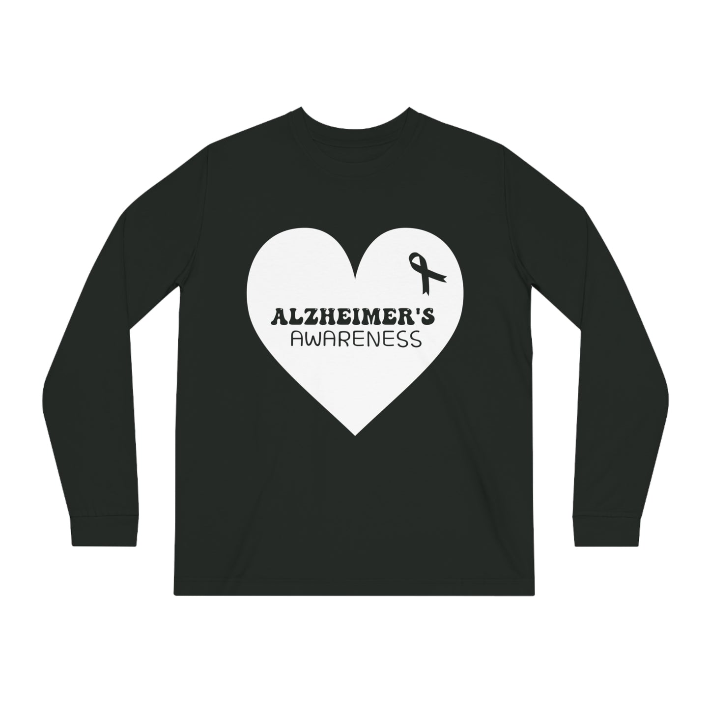 Awareness Heart - Alzheimer's, Unisex Organic Long Sleeve Tee, Printed