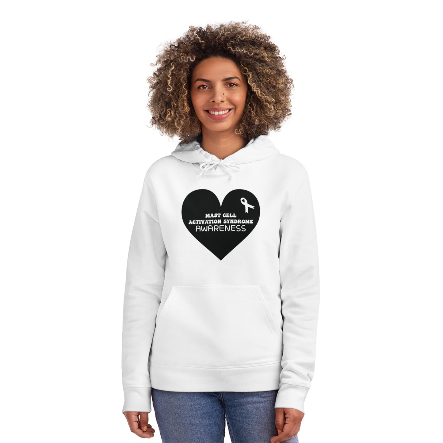 Awareness Heart - Mast Cell Activation Syndrome, Unisex Organic Drummer Hoodie, Printed