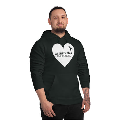 Awareness Heart - Alzheimer's, Unisex Organic Drummer Hoodie, Printed