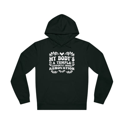 My Body's A Temple..., Unisex Organic Drummer Hoodie, Printed