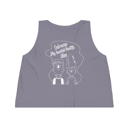 Embracing My Haunted Health Vibes, Women's Dancer Cropped Tank Top, Printed