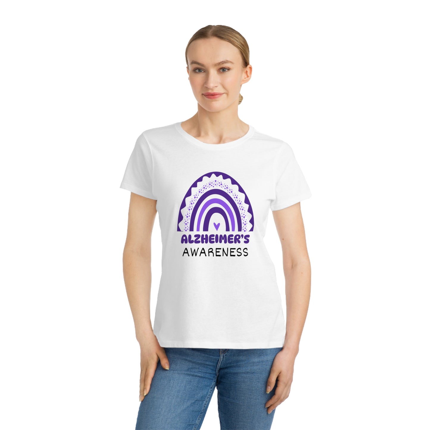 Alzheimer's Disease Big Awareness Rainbow | Women's Lightweight, Organic Classic T-shirt