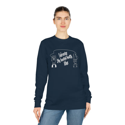 Embracing My Haunted Health Vibes, Unisex Organic Long Sleeve Tee, Printed