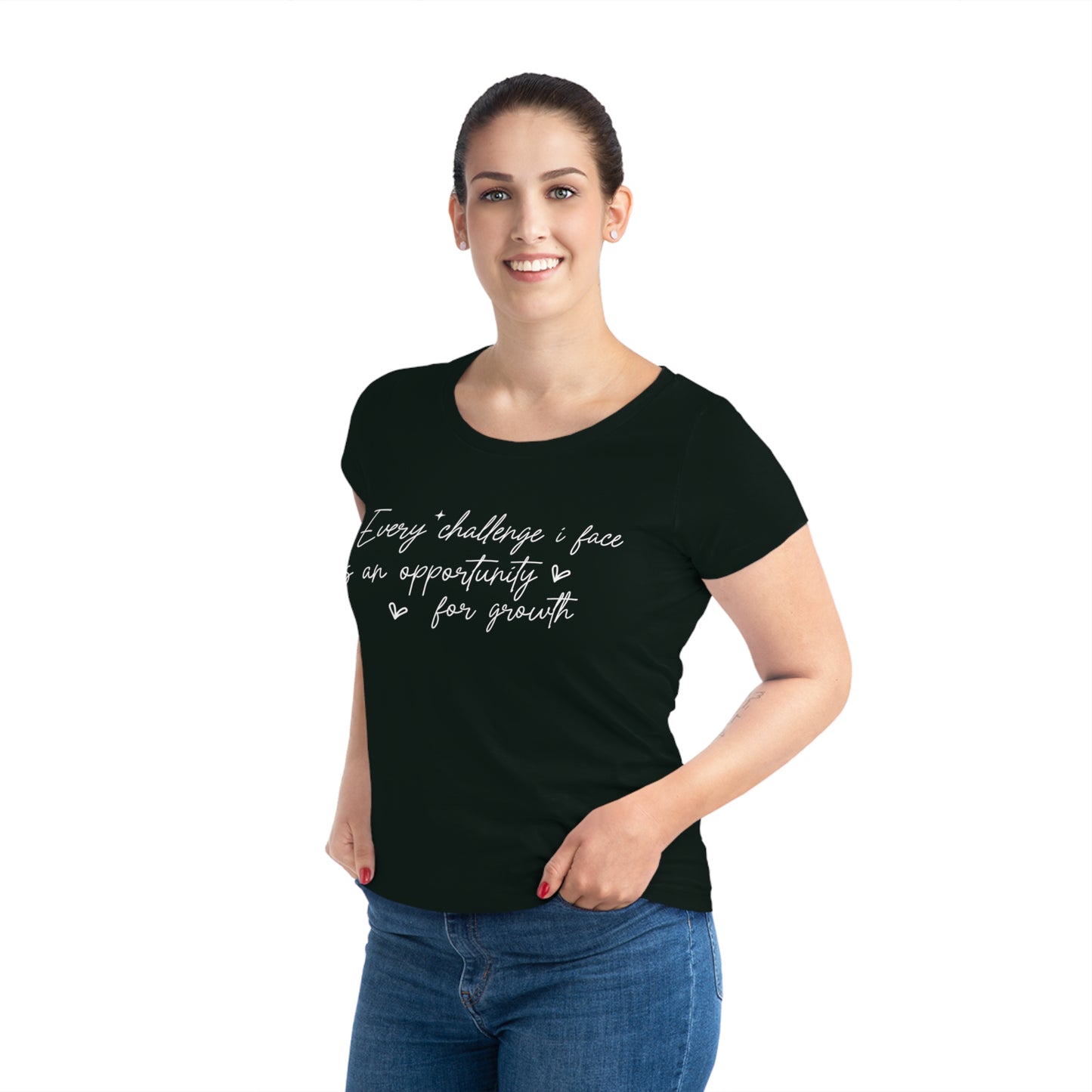 Every Challenge I Face, Women's Jazzer T-shirt (Dark), Printed