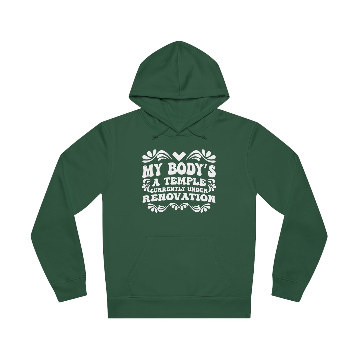 My Body's A Temple..., Unisex Organic Drummer Hoodie, Printed