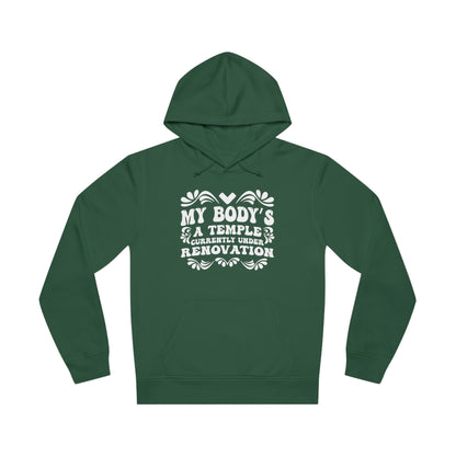 My Body's A Temple..., Unisex Organic Drummer Hoodie, Printed