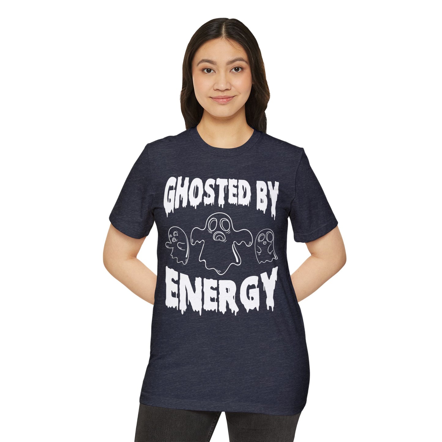 Ghosted by Energy with Spooky Ghosts, Unisex Organic Cotton T-shirt, Printed