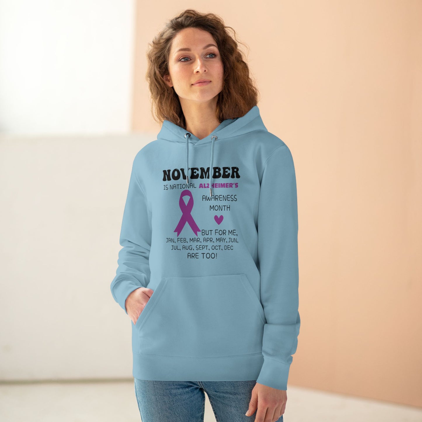 Awareness Month - Alzheimer's in Pastel Aesthetic | Unisex Heavy Blend Organic Hoodie Sweatshirt