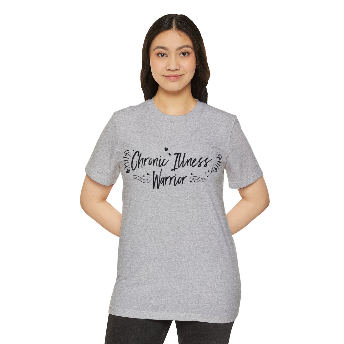 Chronic Illness Warrior, Unisex Organic Cotton T-shirt, Printed