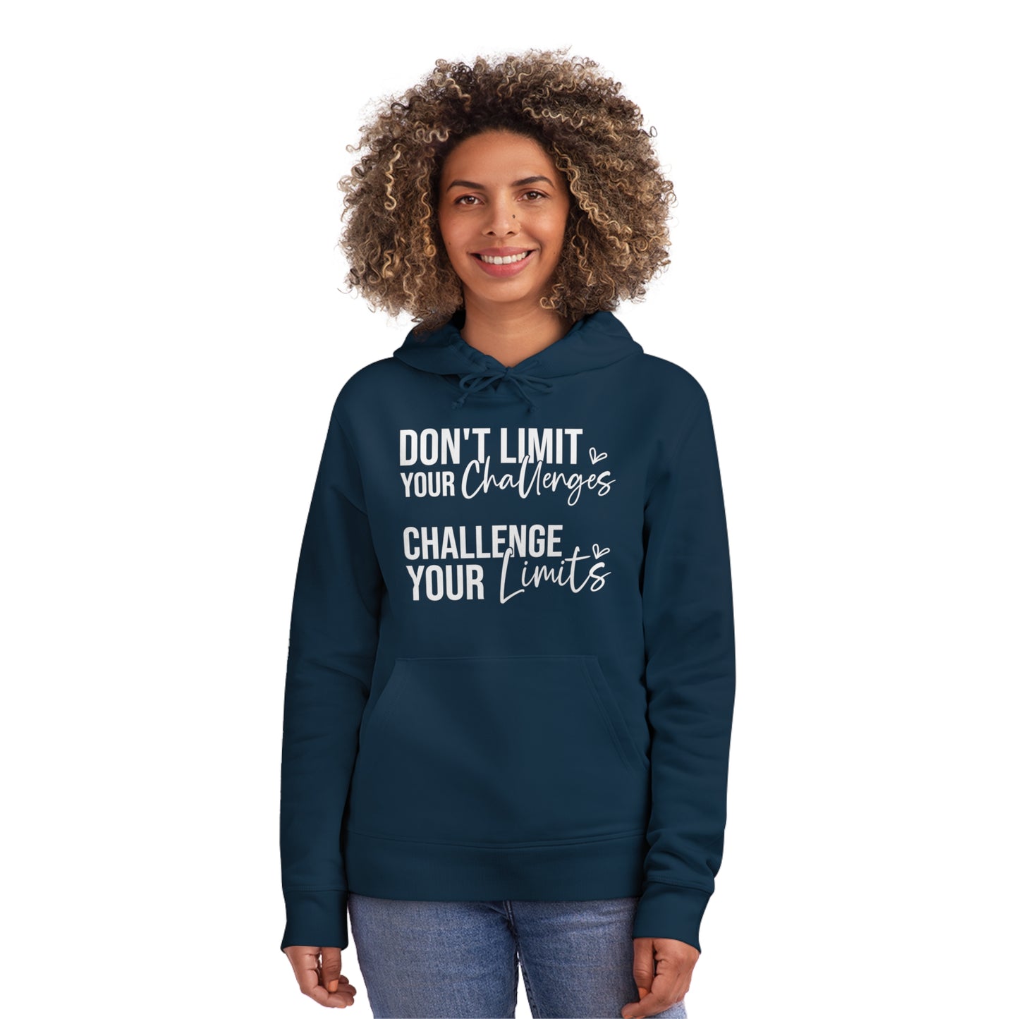 Don't Limit Your Challenges, Unisex Organic Drummer Hoodie, Printed