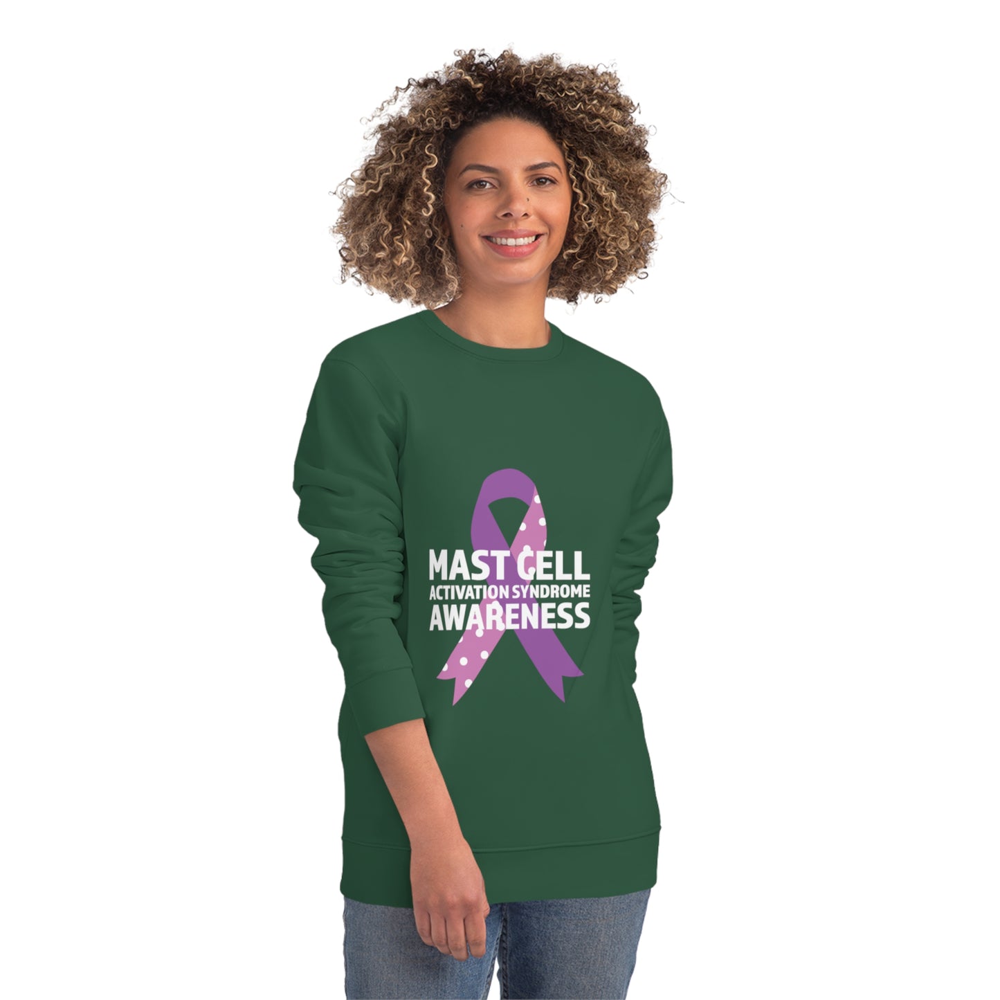 Awareness Ribbon - Mast Cell Activation Syndrome, Unisex Organic Sweatshirt, Printed