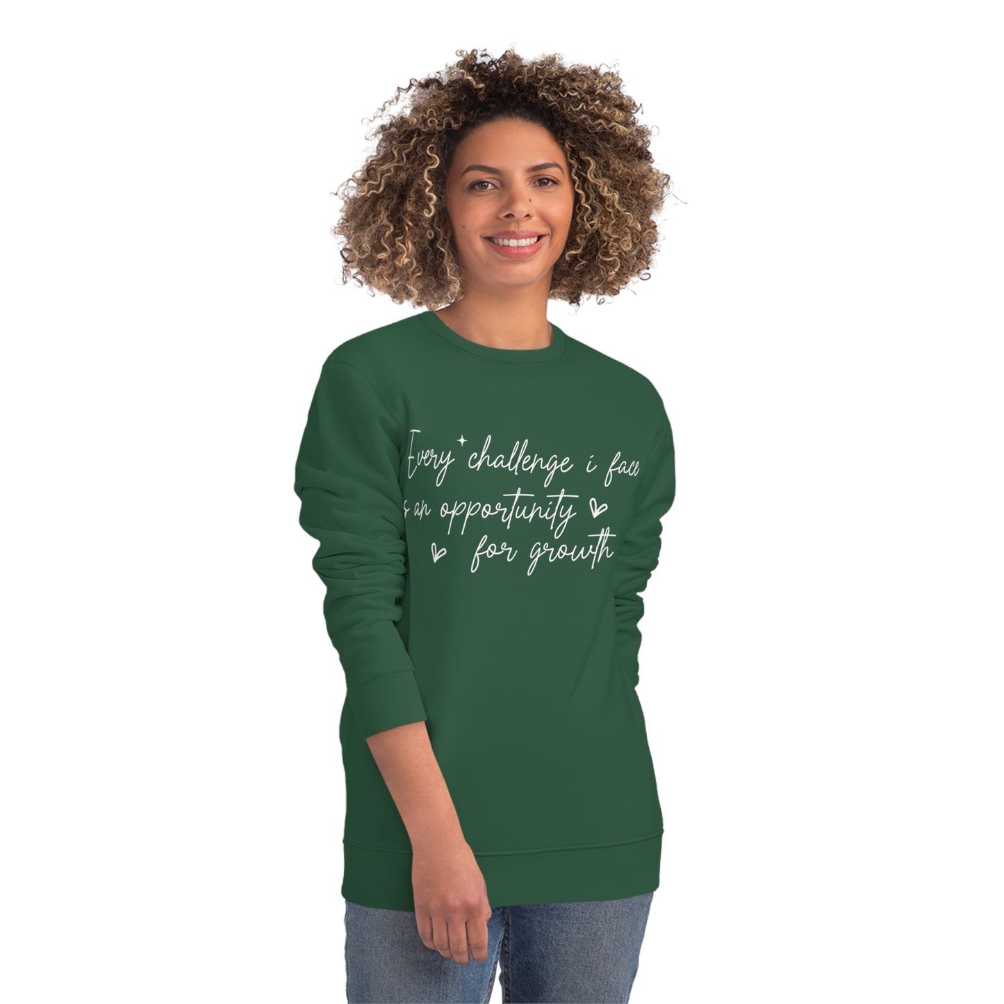 Every Challenge I Face, Unisex Organic Sweatshirt, Printed