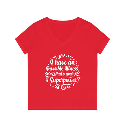 I have an Invisible Illness, Women's Evoker V-Neck T-Shirt, Printed