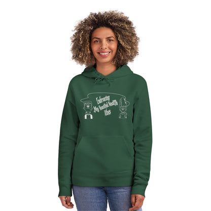 Embracing My Haunted Health Vibes, Unisex Organic Drummer Hoodie, Printed