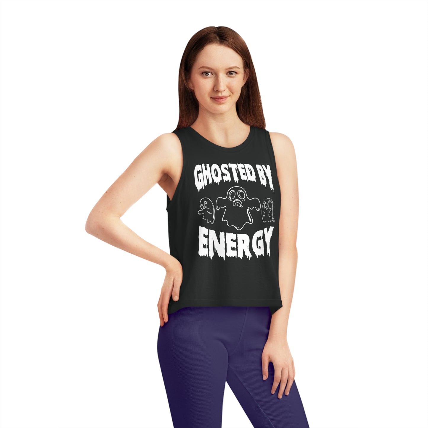 Ghosted by Energy with Spooky Ghosts, Women's Dancer Cropped Tank Top, Printed