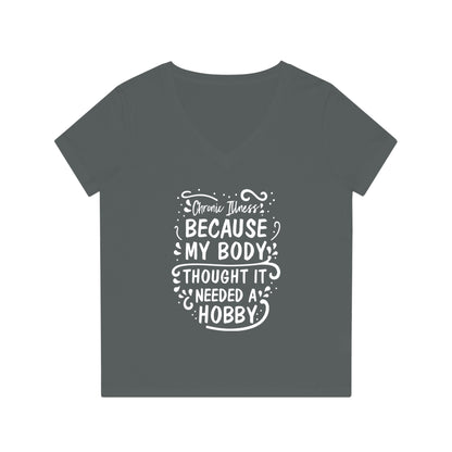 My Body Thought it Needed a Hobby, Women's Evoker V-Neck T-Shirt, Printed