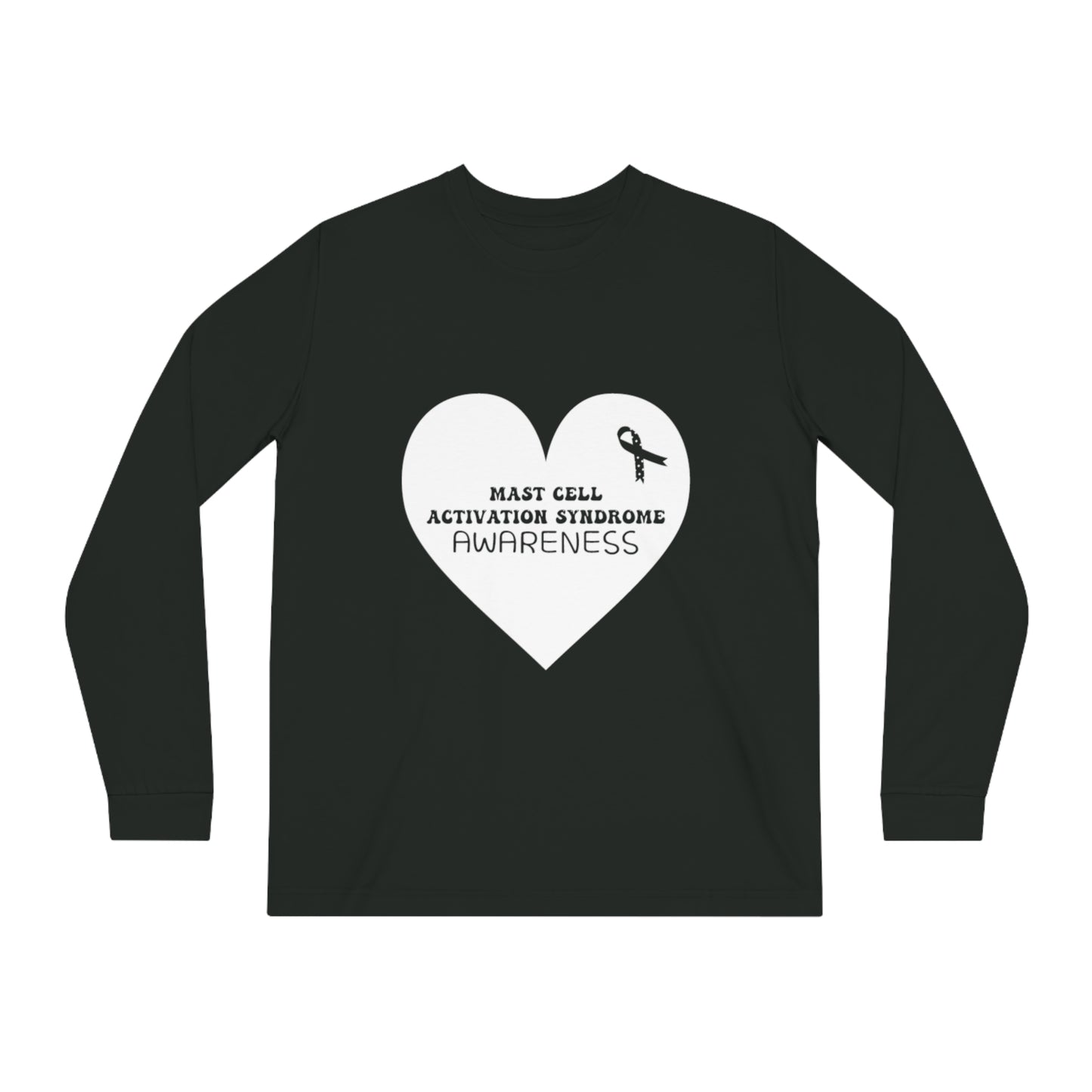 Awareness Heart - Mast Cell Activation Syndrome, Unisex Organic Long Sleeve Tee, Printed