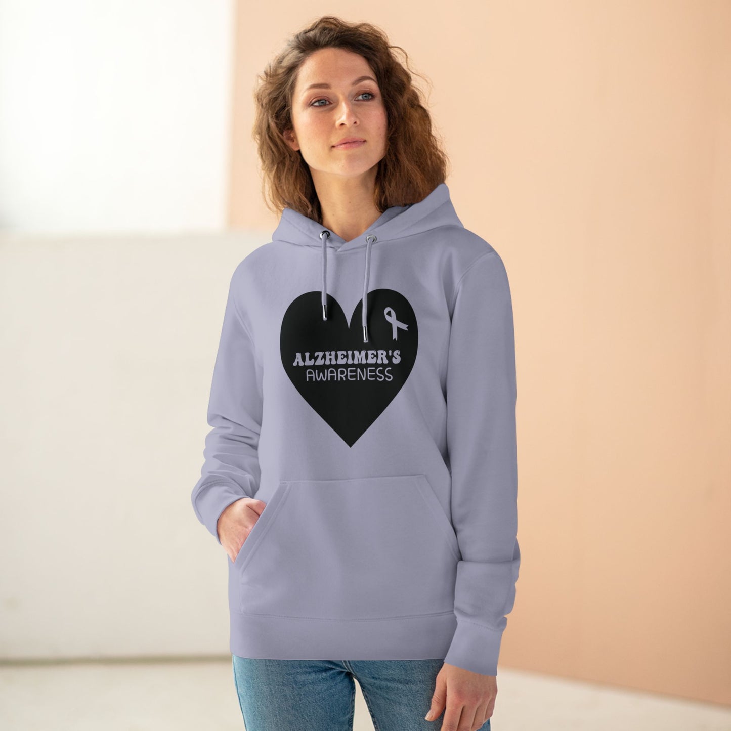 Awareness Heart - Alzheimer's in Pastel Aesthetic | Unisex Heavy Blend Organic Hoodie Sweatshirt