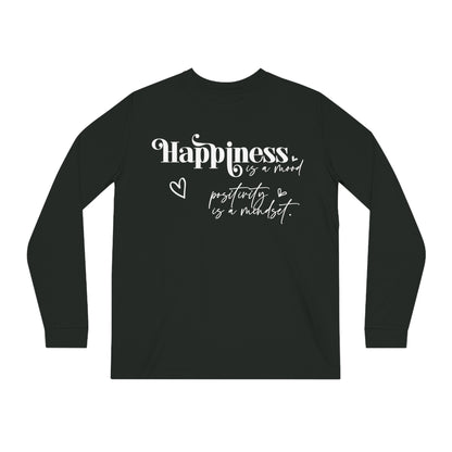 Happiness is a Mood, Unisex Organic Long Sleeve Tee, Printed