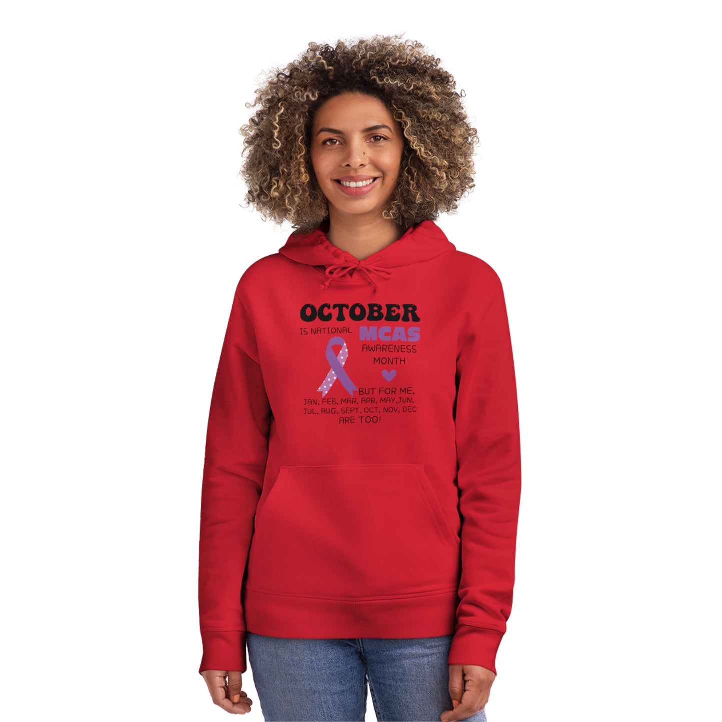 Awareness Month - Mast Cell Activation Syndrome, Unisex Organic Drummer Hoodie, Printed