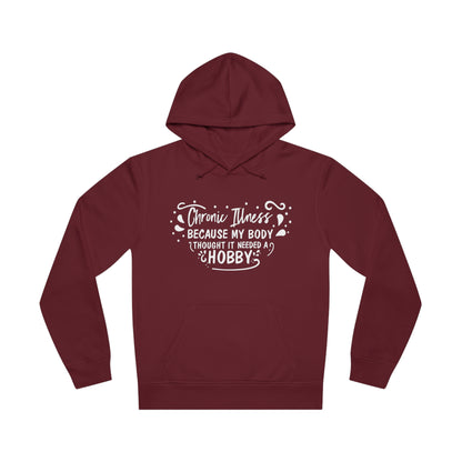 My Body Thought it Needed a Hobby, Unisex Organic Drummer Hoodie, Printed