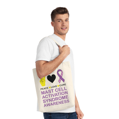 Peace Love Cure - Mast Cell Activation Syndrome, Organic Tote, Printed