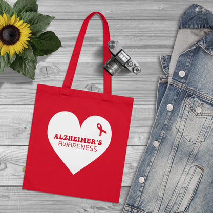 Awareness Heart - Alzheimer's, Organic Tote (Colorful), Printed