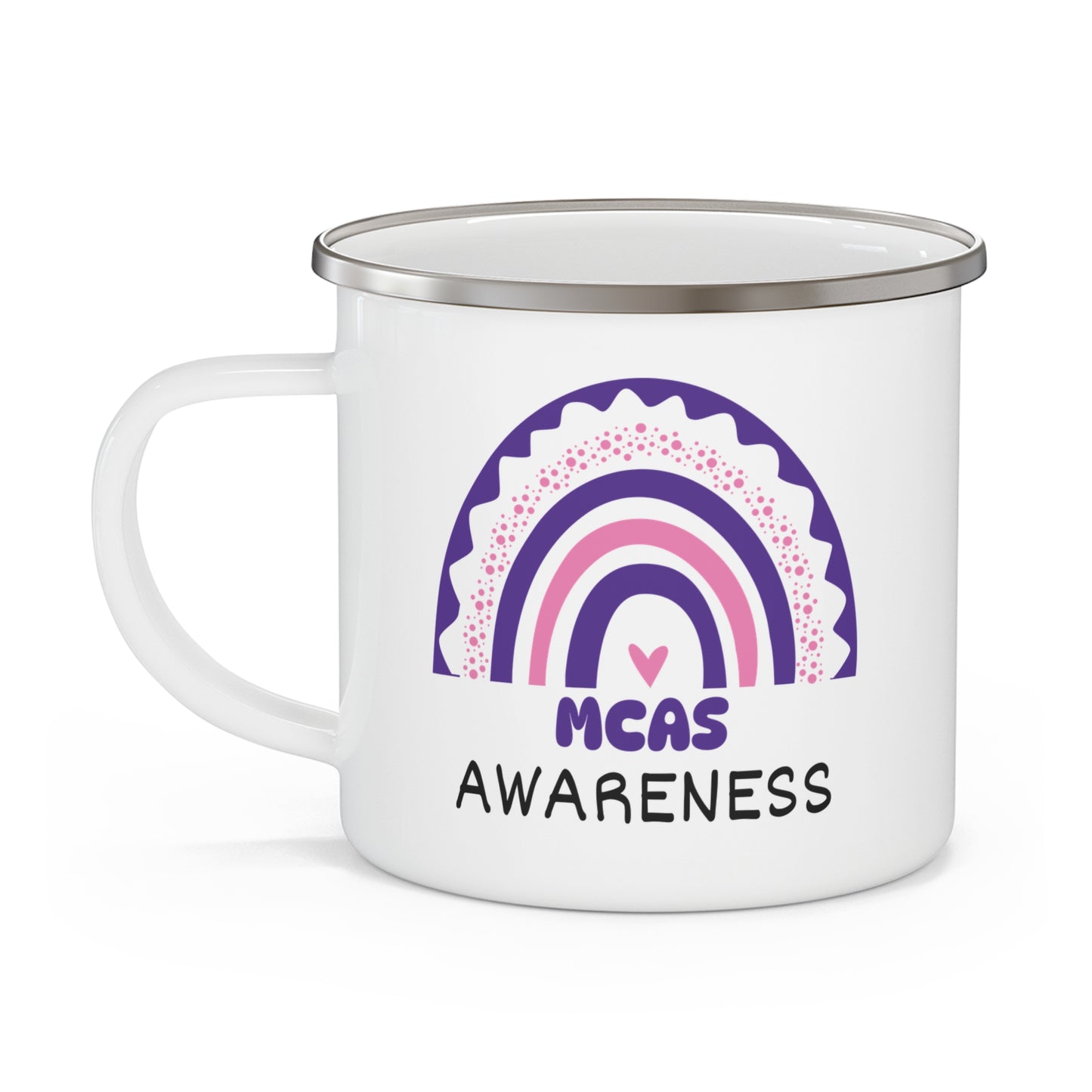 MCAS Big Awareness Rainbow | Lead-free Enamel Camping Mug (12oz)