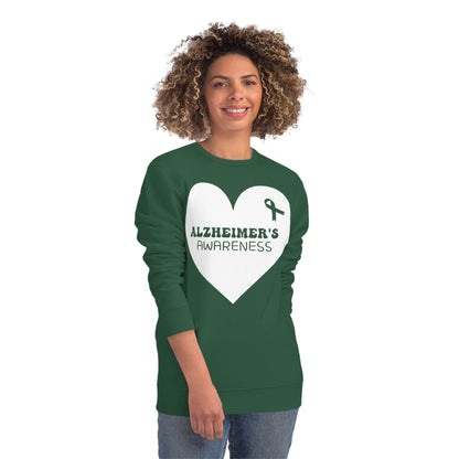 Awareness Heart - Alzheimer's, Unisex Organic Sweatshirt, Printed