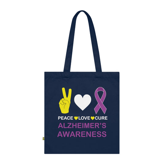 Peace Love Cure - Alzheimer's, Organic Tote (Colorful), Printed