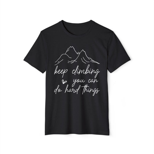 Keep Climbing, Unisex Organic Cotton T-shirt, Printed