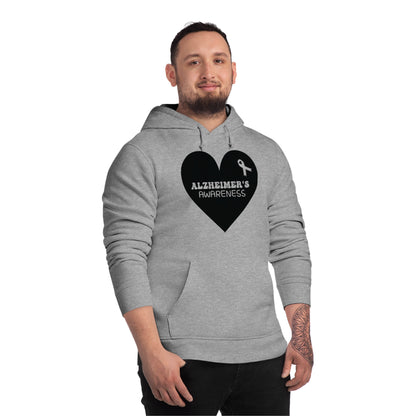 Awareness Heart - Alzheimer's, Unisex Organic Drummer Hoodie, Printed