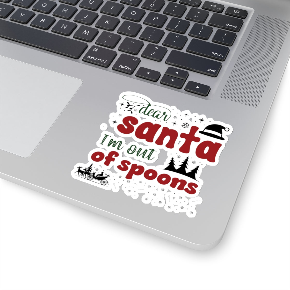 Dear Santa, I’m Out of Spoons | Colorful Vinyl Sticker