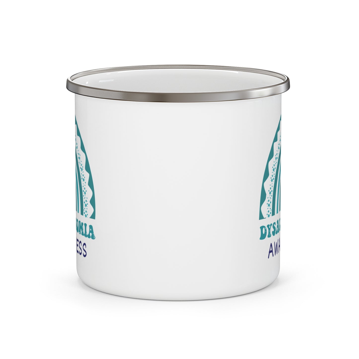 Dysautonomia Big Awareness Rainbow | Lead-free Enamel Camping Mug (12oz)