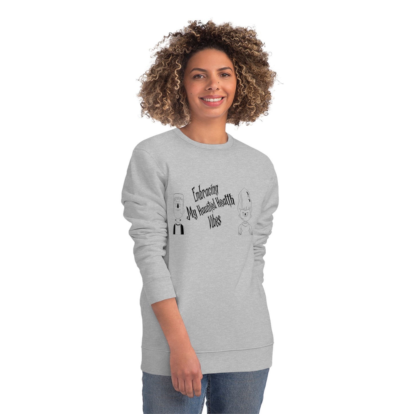 Embracing My Haunted Health Vibes, Unisex Organic Sweatshirt, Printed