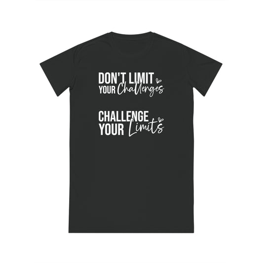 Don't Limit Your Challenges, Women's Spinner T-Shirt Dress, Printed