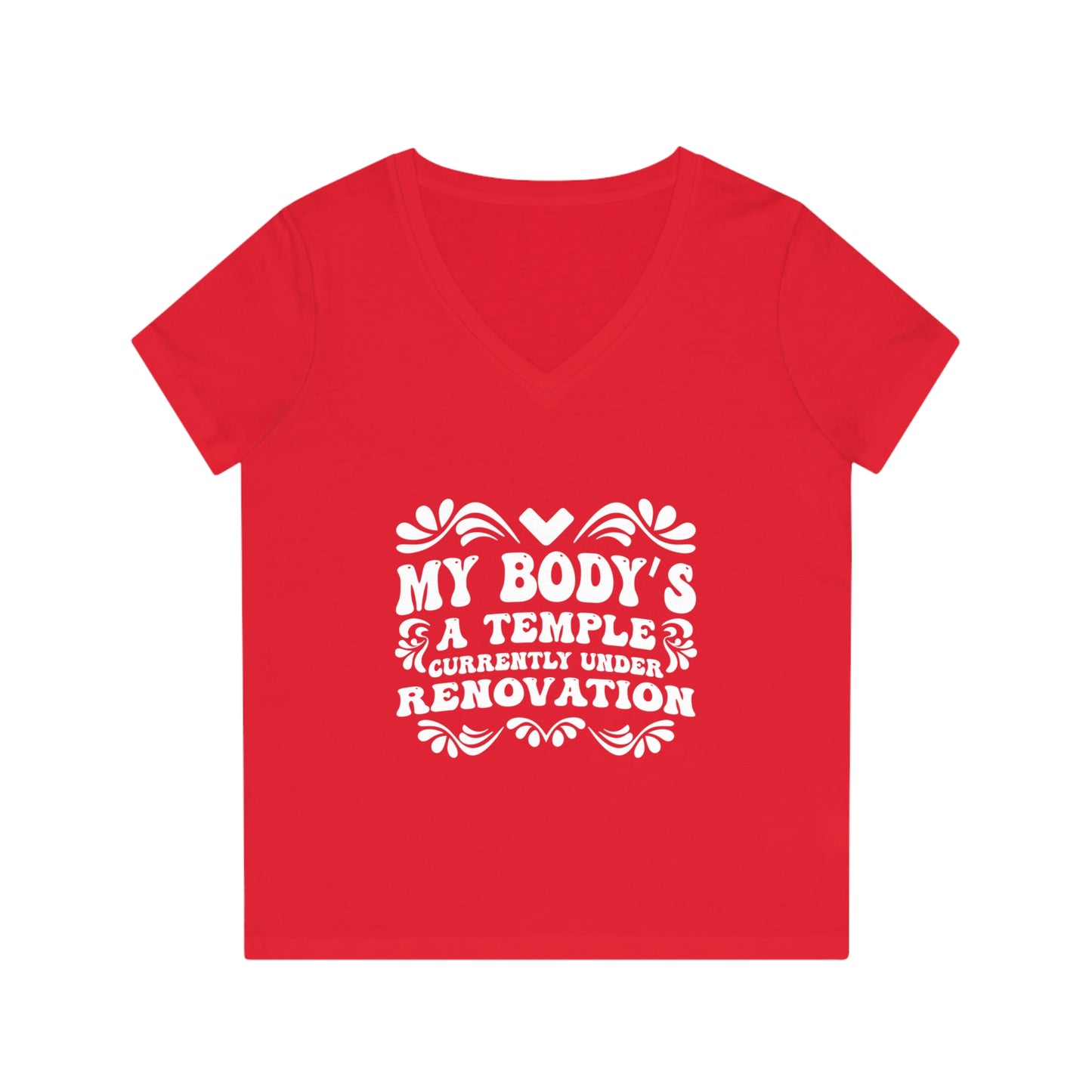 My Body's A Temple..., Women's Evoker V-Neck T-Shirt, Printed