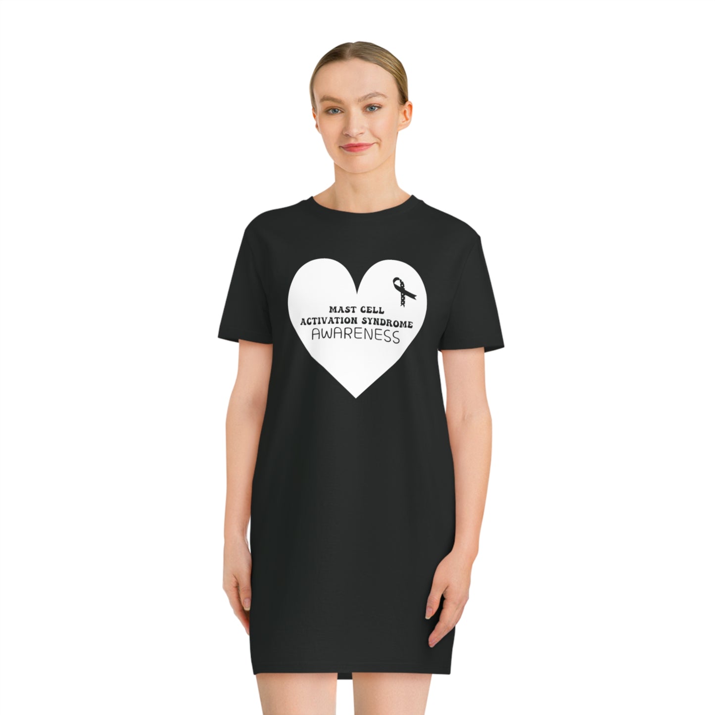 Awareness Heart - Mast Cell Activation Syndrome, Women's Spinner T-Shirt Dress, Printed