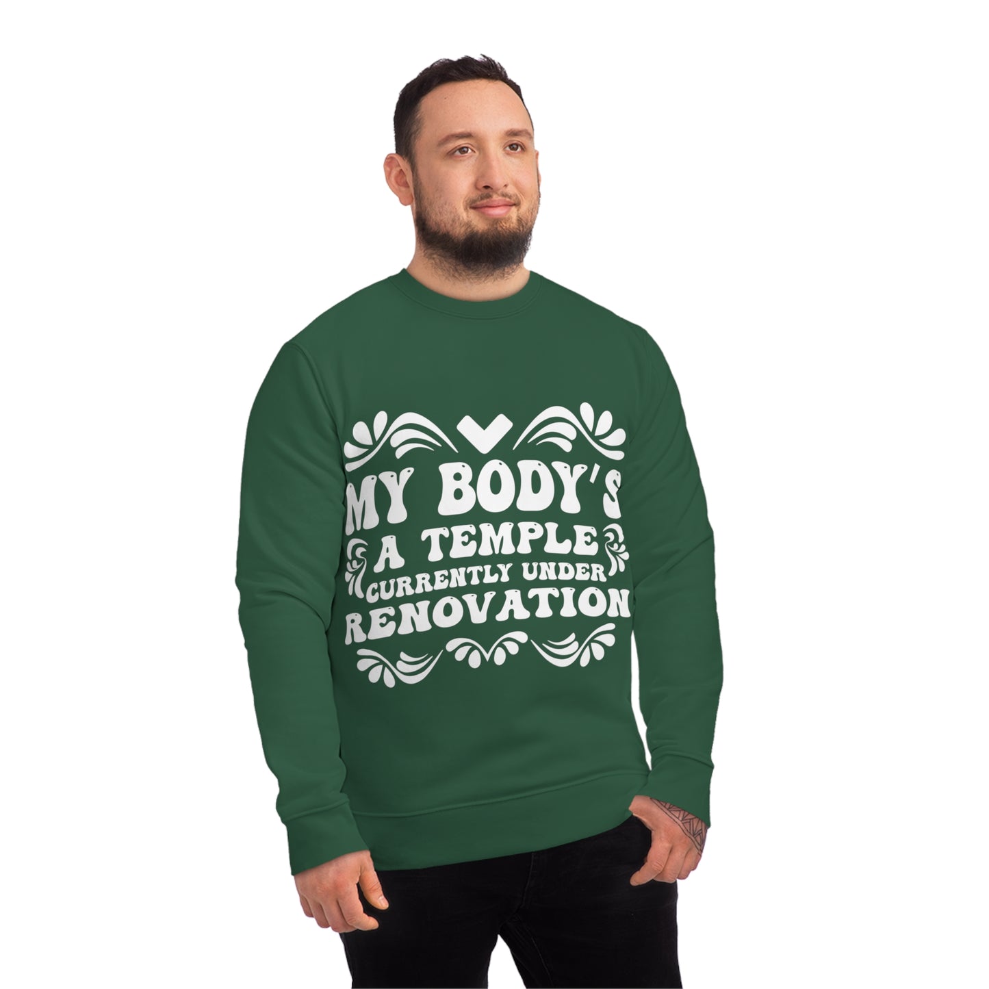 My Body's A Temple..., Unisex Organic Sweatshirt, Printed