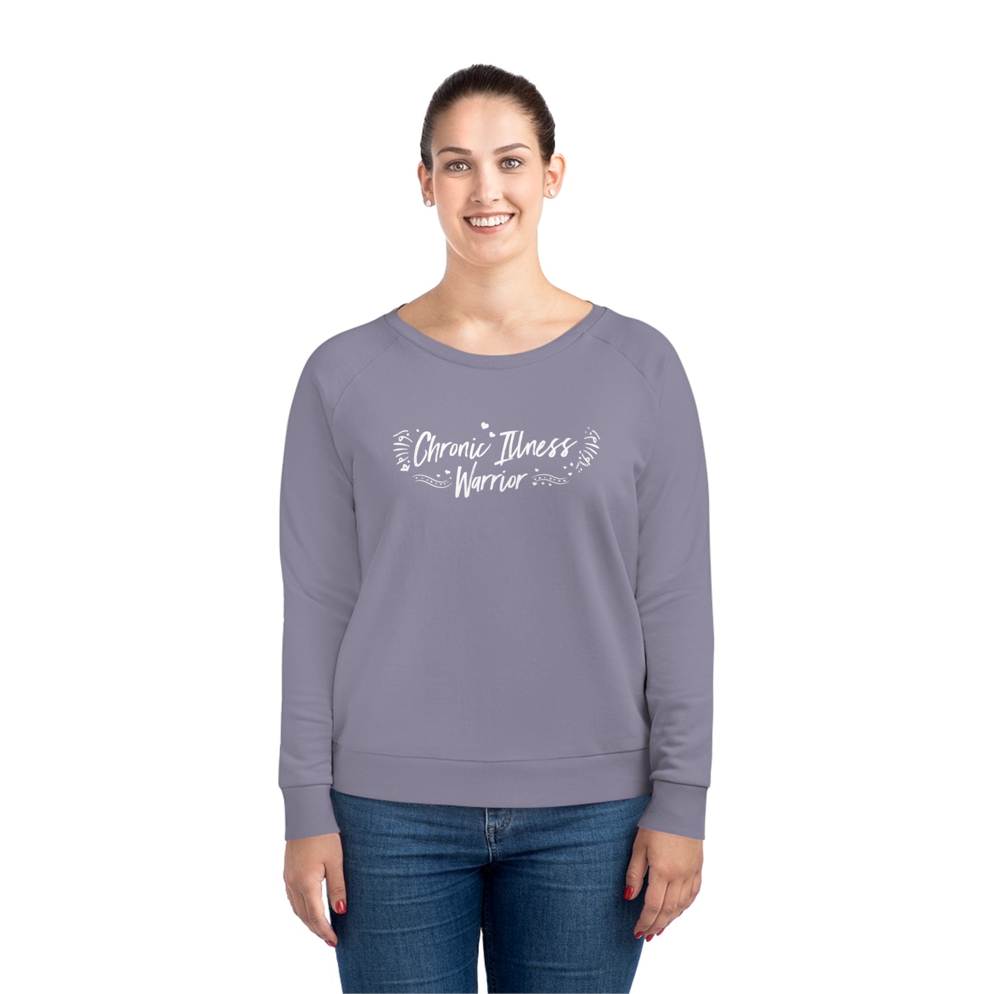 Chronic Illness Warrior, Women's Dazzler Relaxed Organic Fit Sweatshirt, Printed