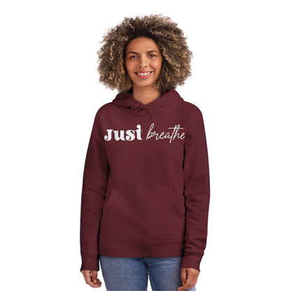 Just Breathe, Unisex Organic Drummer Hoodie, Printed