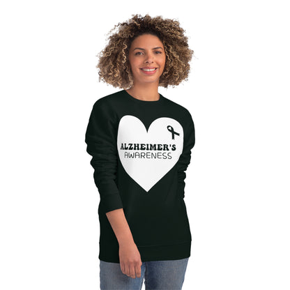 Awareness Heart - Alzheimer's, Unisex Organic Sweatshirt, Printed