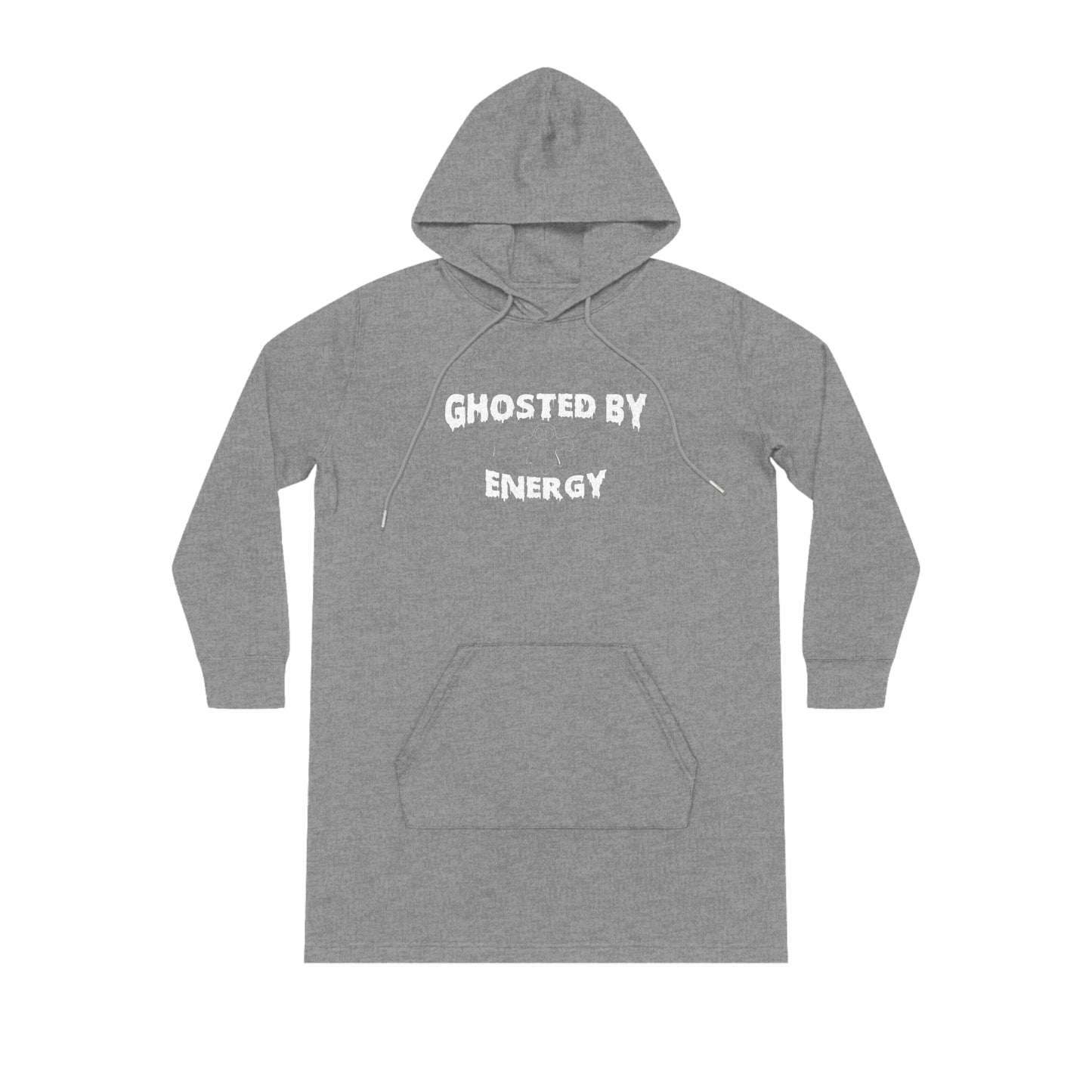 Ghosted by Energy with Spooky Ghosts, Women's Streeter Organic Hoodie Dress (Dark), Printed