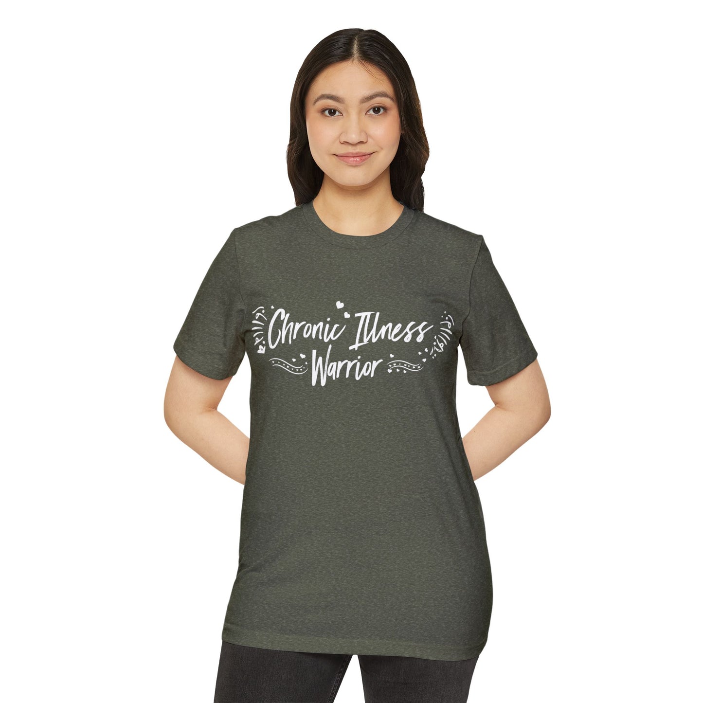 Chronic Illness Warrior, Unisex Organic Cotton T-shirt, Printed