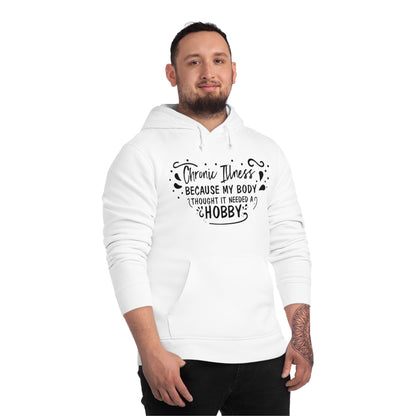 My Body Thought it Needed a Hobby, Unisex Organic Drummer Hoodie, Printed