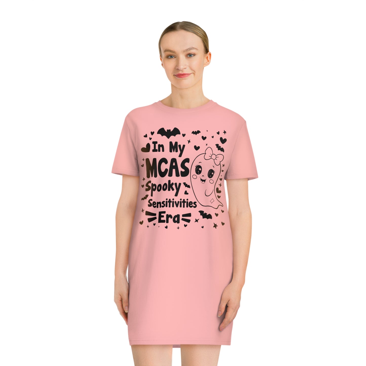 In My MCAS Spooky Sensitivities Era, Women's Spinner T-Shirt Dress, Printed