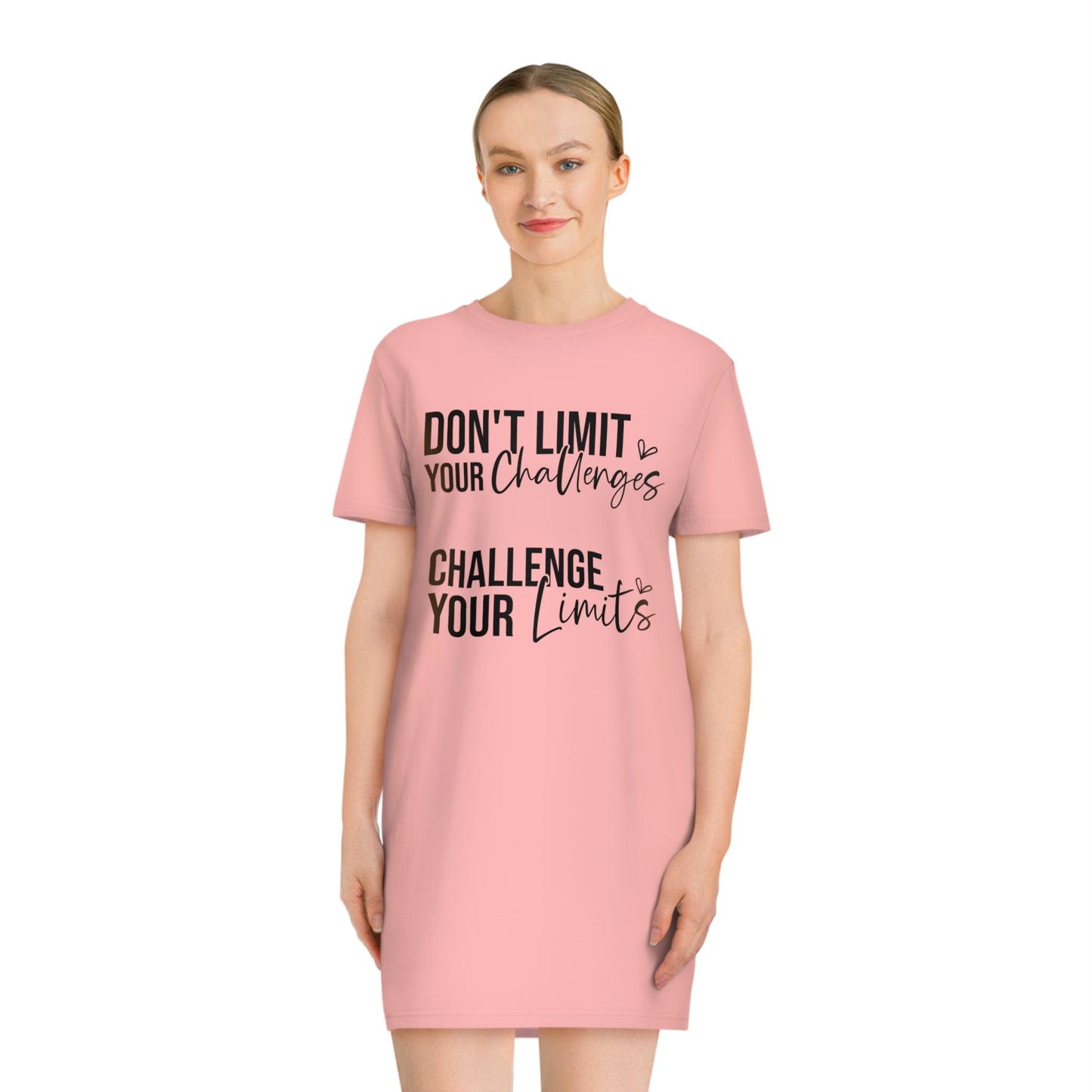 Don't Limit Your Challenges, Women's Spinner T-Shirt Dress, Printed